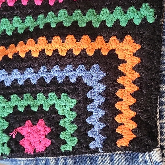 Farm Rio Crocheted Panel Denim Jean Shorts High Rise Waist Anthropologie 23 - Picture 6 of 16